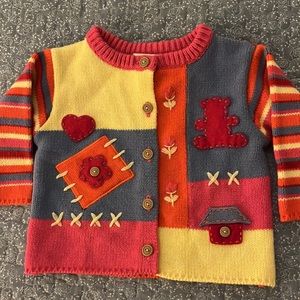 Adorable Fall Sweater by Baby Togs, multicolored, size-12 month.